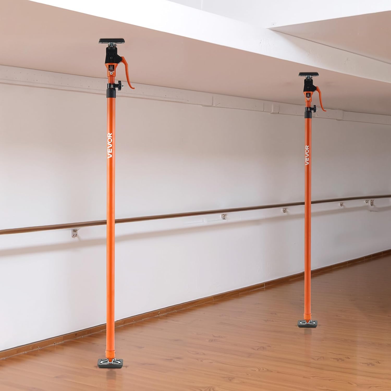 VEVOR Cabinet Jack Support Pole, 4-Pack, 49.2-114.6 Inch Steel Telescopic Quick Support Rod, Adjustable 3rd Hand System up to 198 lbs Capacity for Installing Cabinets, Lifting Drywall, Cargo Bars